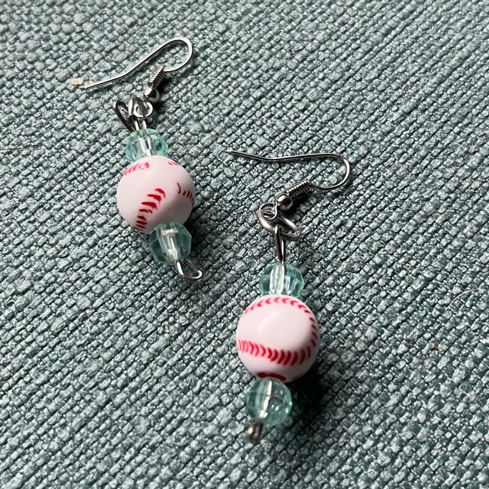 Cute Baseball Earrings 🖤